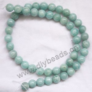Bead, russian amazonite (natural), 8mm round. Sold per 15-inch(38cm) strand