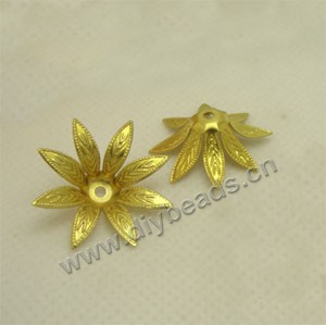 Bead cap, brass, 26mm flower petal，diy findings,wholesale cheap,factory price. Sold per pkg of 100.