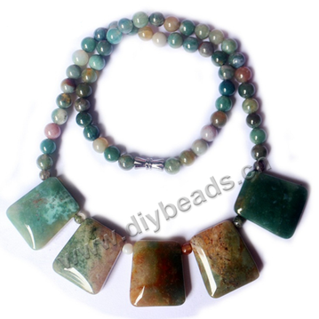 Bead, gemstone ,indian agate beads, 45.7cm long sweater necklace ,sold per pkg of 1.