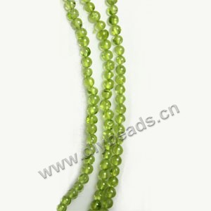 Bead, peridot (natural), 3mm round,B grade Mohs hardness 6-1/2 to 7. Sold per 15-inch strand