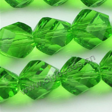 luxury bead,green color,rondelle faced glass beads,10mm,per pkg of 10 strands