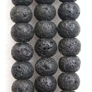 Bead,  lava rock (natural), 12x8mm rondelle. Sold per 14-inch strand.