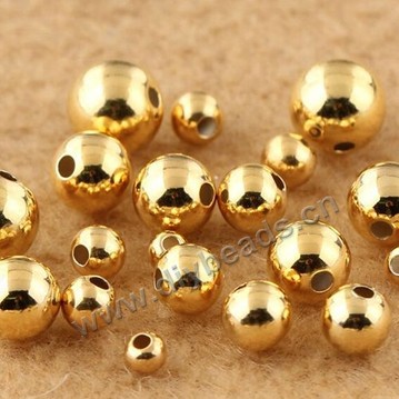 Bead,925 silver,24k gold filled,round,4mm with 1.4mm hole,Sold per pkg of 20 pieces.
