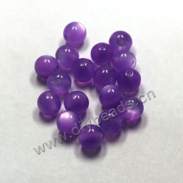 Bead, acrylic, cat's eye purple, 10mm round. Sold per pkg of 100ps