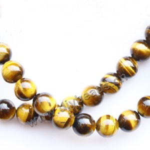 Bead, tigereye (natural), 6mm round. Sold per 16-inch strand