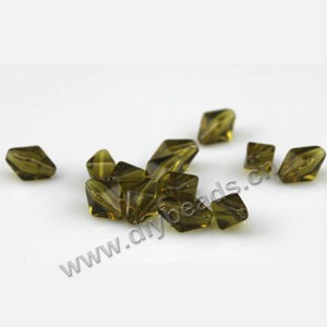 Glass beads, charm,dark green,15x9mm bicone,findings for making jewelry, mini order 100ps
