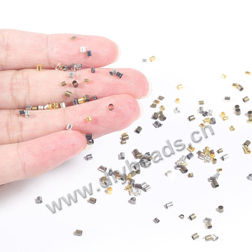 Copper crimp tubes Crimp End Beads Stopper Spacer For Jewelry Making Findings Supplies