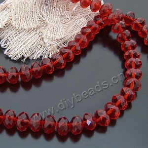 bead,glass,dark red ,9x12mm hand-faceted rondelle,72ps/strand,A grade