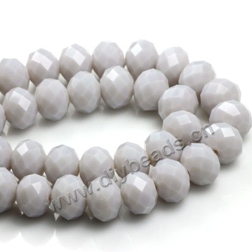 Bead, glass, grey, 6*8mm faceted rondelle, sold per pkg 5 strands-(72ps/strand).