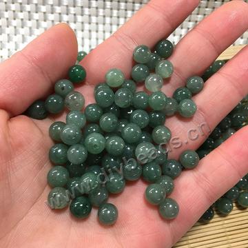 Wholesale 8mm round A cargo gemstone accessories natural oil green emerald ice jade beads for DIY jewelry