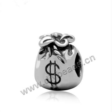 Hot sale European bracelet 8.5*11mm alloy money bag charms large hole beads
