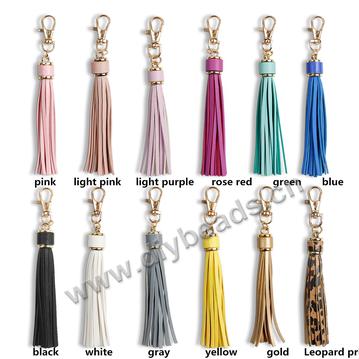 Stock Pu Tassel Key chain Leather Tassel Bag Keychain Accessories