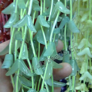 Bead, mixed colors aventurine (natural), 15x25mm carved flower. Sold per 16-inch strand