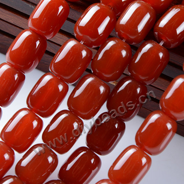 Bead,agate,13x18mm,barrel,red,Sold per pkg of one strand