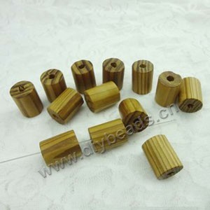 Bead, pine wood (natural), 15x20mm round tube . Sold per pkg of 200ps.