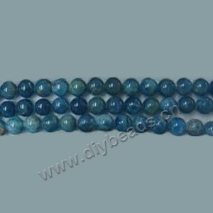 Bead, blue apatite(natural) , 8mm round . Sold per 16-inch strand