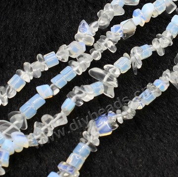 Bead, synthetic opal, 5*8mm chips. Sold per 1 bag-(10 strands).