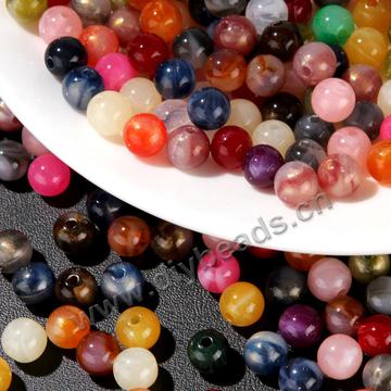Factory Price new explosion style double colors simulate jade polished acrylic cat eye beads for DIY jewelry bright beads bag