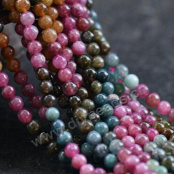 Bead, black tourmaline, 6mm round. Sold per pkg of ten 16-inch strands.