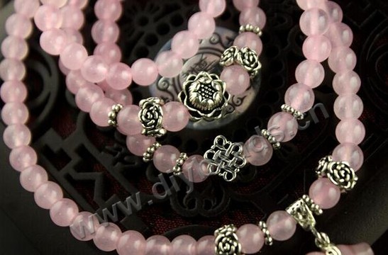 Bead, Quartz Beads Bracelets, Light Pink, 6mm,sold per bag of 10 pieces