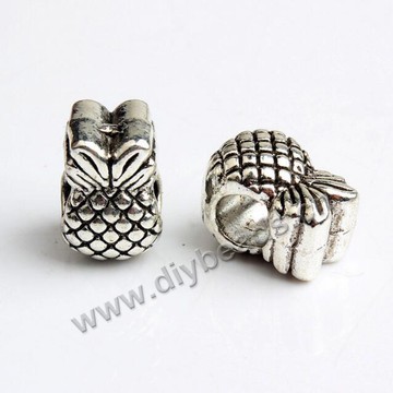 12.8X8mm pineapple alloy big hole beads