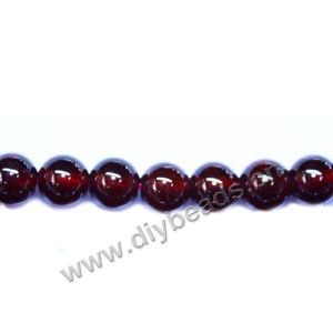 Bead, garnet (natural), 5mm round, A grade, Mohs hardness 7 to 7-1/2. Sold per 15-inch strand