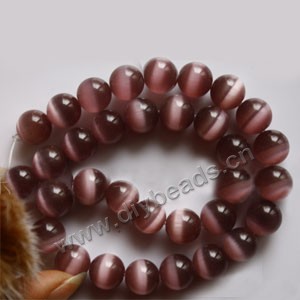 Bead, cat's eye glass,light purple, 12mm round, quality grade. Sold per (10) 14.5-inch strands.