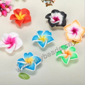 Bead, polymer clay,mixed color ,20x8mm flower. Sold per pkg of 5.