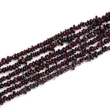 Chip, garnet bead (natural), 90 cm,3*6mm, chip beads. Sold per 5strands