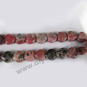 Bead, rhodochrosite (natural), 12x12mm heart. Sold per 16-inch strand