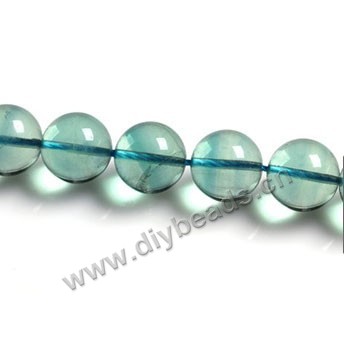 Bead, blue fluorite (natural), 10mm round. Sold per 15-inch strand,approximately 38 beads .