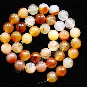 Bead, red agate (heated), 10mm round. Sold per 15-inch strand.
