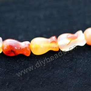 Bead, red agate (heated), 12x8mm vase. Sold per 16-inch strand.