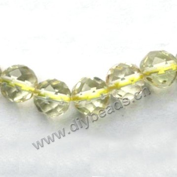 Bead, Citrine (Dyed), 10mm 64facted round, Sold per 15-inch strand