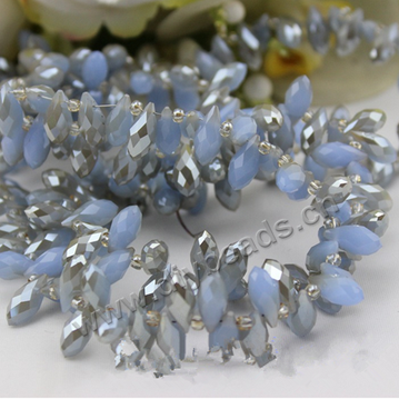 Bead, light blue color, 6x12mm top-drilled faceted teardrop, diy beads, Sold per pkg of 1 strands-(100ps/strand).