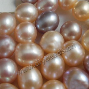 Pearl, cultured freshwater , peach/mauve, 6-7mm half-drilled rice, AAA grade. Sold per pkg of 2pairs  