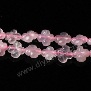 Bead, rose quartz (natural), 10x10mm carved flower, B grade, Mohs hardness 7. Sold per 14.8-inch strand