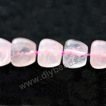 Bead, rose quartz (natural), 8*10mm apple, Mohs hardness 7. Sold per 15-inch strand