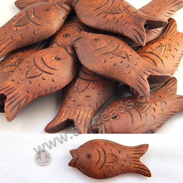 Beads,wood fish beads,2*48*95mm. Sold per pkg of 10ps
