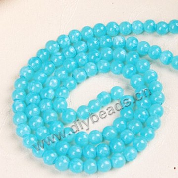 Bead,glass,solid blue color,12mm round,sold per pkg of 10 strands