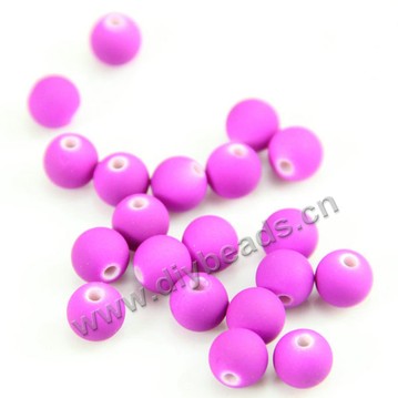 Bead, acrylic, fluorescent purple, 10mm round. Sold per pkg of 200ps