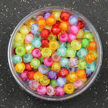 wonder Bead, acrylic, mixed colors ,12mm bicone beads. Sold per 500-gram pkg.