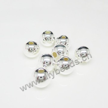Bead, 925 sterling silver, 6mm diameter, 2.5mm hole, Sold per pkg of 1 bag-30 pieces.