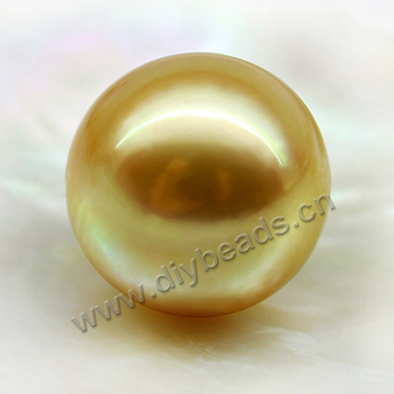 Pearl,south sea(natural),gold, 9-10mm round,loose beads, Sold per package of 1pcs
