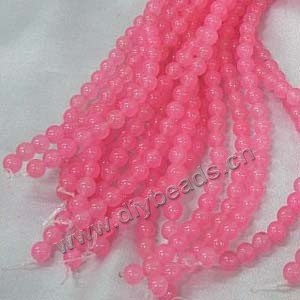 Bead, Malaysia "jade" (dyed), pink, 8mm round, Mohs hardness 7. Sold per 15-inch strand
