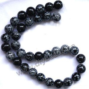 Bead, snowflake jasper (natural), 12mm round. Sold per 15-inch strands