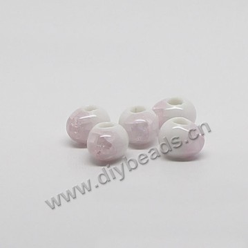 Bead , Crystalline Glaze porcelain,pink, 8mm round. Sold per pkg of 100 beads. 