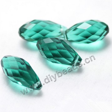 Bead, glass, peacock green, 20x10mm top-drilled faceted teardrop, diy beads, pendant, wholesale cheap,factory price. Sold per pkg of 5 bags-(20pcs/bag).