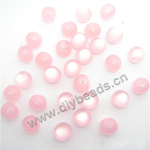 Bead, acrylic, cat's eye  pink, 10mm round. Sold per pkg of 60ps