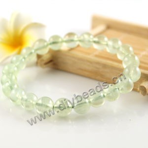 Gemstone stretch bracelet,5mm natural prehnite round beads bracelet,high quality,women bracelet ,sold invidually
